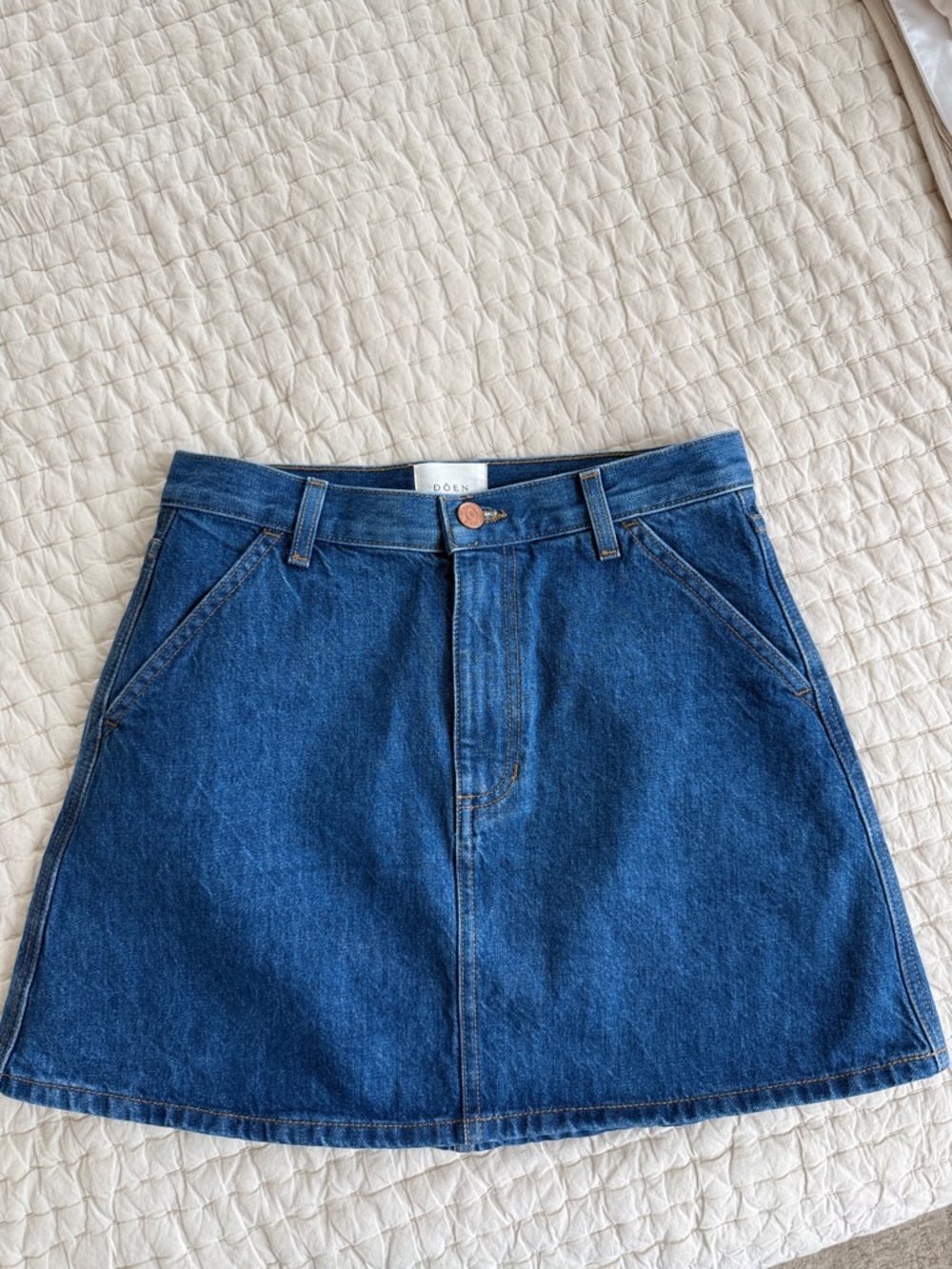 Doen Deep Blue Denim A-Line Skirt